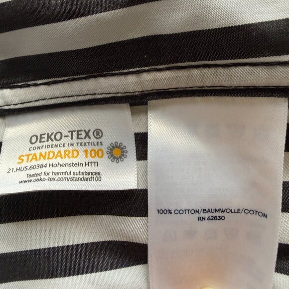 Lands' End black and white striped long sleeve button down boyfriend tunic XS - Picture 9 of 10